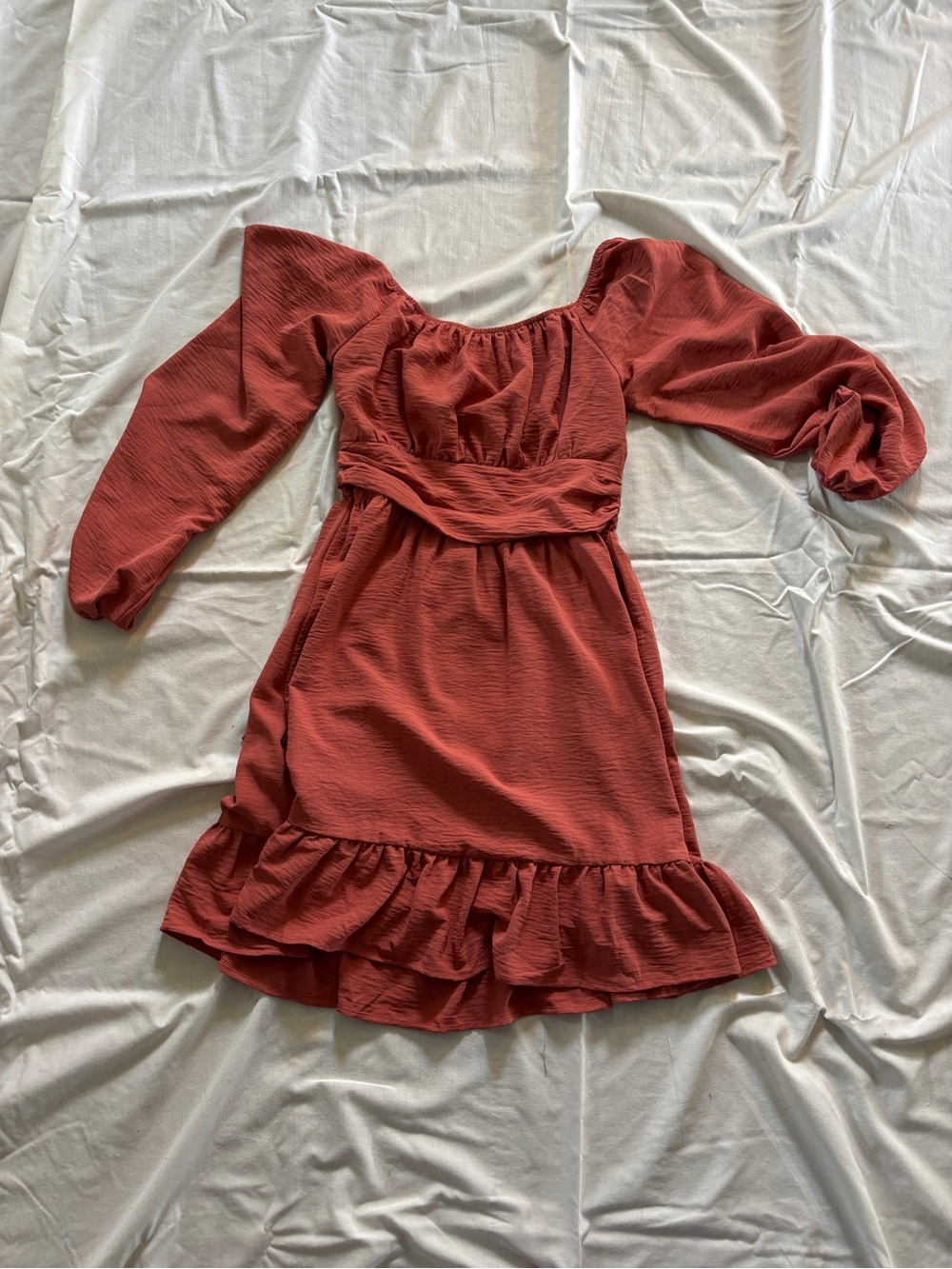 Rust Tie-Back Dress